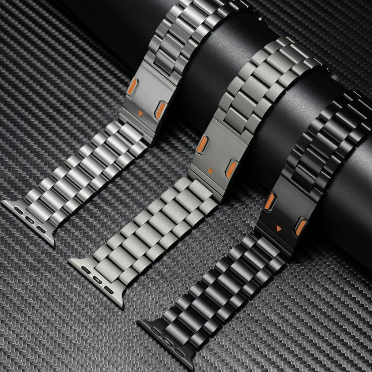 Cinturino per orologio in lega di titanio con chiusura magnetica a tre perline, For Apple Watch 46mm / 49mm / 45mm / 44mm, For Apple Watch 42mm / 41mm / 40mm / 38mm