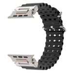 Cinturino in silicone con connettore in metallo Pioneer Ocean Mecha., For Apple Watch 46mm / 49mm / 45mm / 44mm