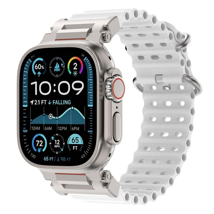 Cinturino in silicone con connettore in metallo Pioneer Ocean Mecha., For Apple Watch 46mm / 49mm / 45mm / 44mm