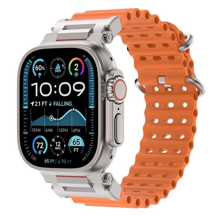 Cinturino in silicone con connettore in metallo Pioneer Ocean Mecha., For Apple Watch 46mm / 49mm / 45mm / 44mm