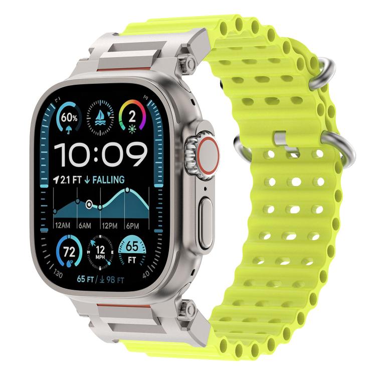 Cinturino in silicone con connettore in metallo Pioneer Ocean Mecha., For Apple Watch 46mm / 49mm / 45mm / 44mm