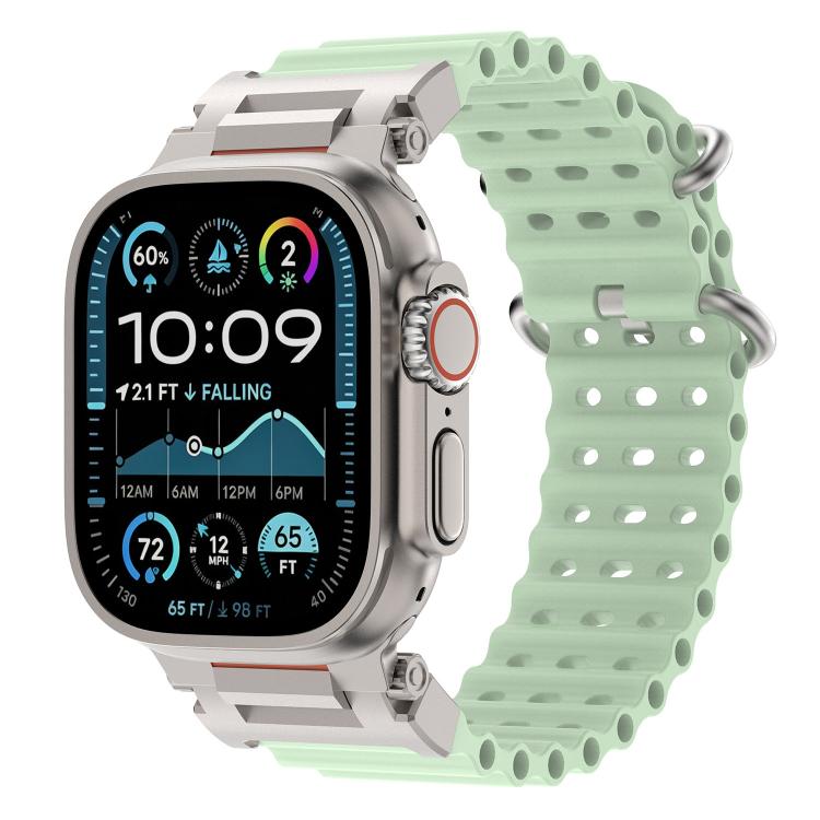 Cinturino in silicone con connettore in metallo Pioneer Ocean Mecha., For Apple Watch 46mm / 49mm / 45mm / 44mm