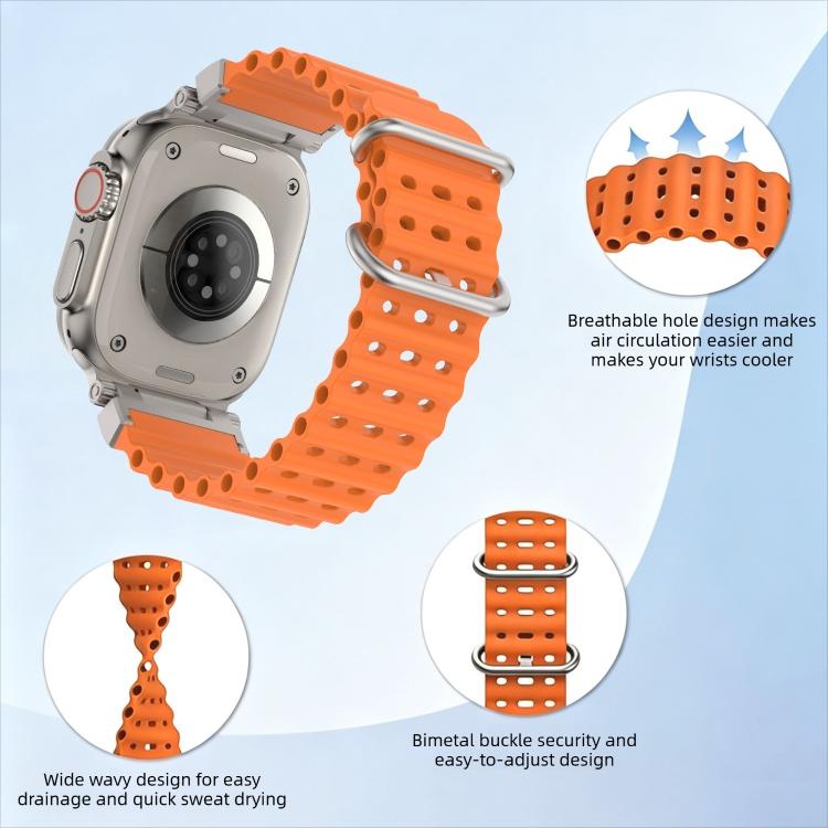 Cinturino in silicone con connettore in metallo Pioneer Ocean Mecha., For Apple Watch 46mm / 49mm / 45mm / 44mm