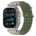 Cinturino per orologio in silicone con connettore in metallo Ocean Mecha., For Apple Watch 46mm / 49mm / 45mm / 44mm