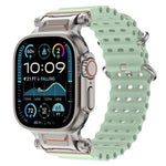 Cinturino per orologio in silicone con connettore in metallo Ocean Mecha., For Apple Watch 46mm / 49mm / 45mm / 44mm