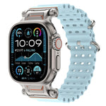 Cinturino per orologio in silicone con connettore in metallo Ocean Mecha., For Apple Watch 46mm / 49mm / 45mm / 44mm