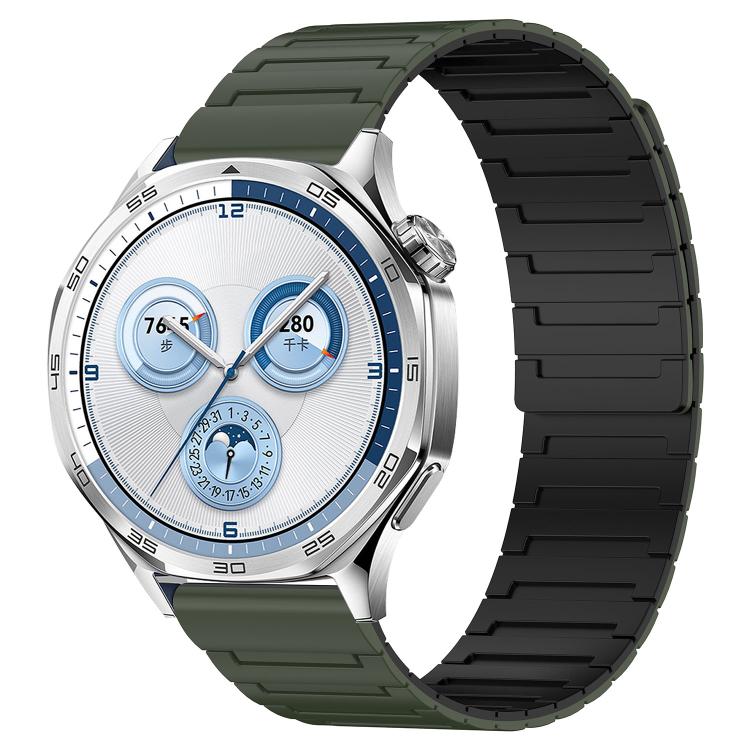 Cinturino per orologio magnetico in silicone con texture a corazza, 20mm, 22mm