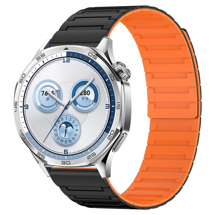 Cinturino per orologio magnetico in silicone con texture a corazza, 20mm, 22mm