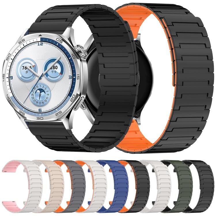 Cinturino per orologio magnetico in silicone con texture a corazza, 20mm, 22mm