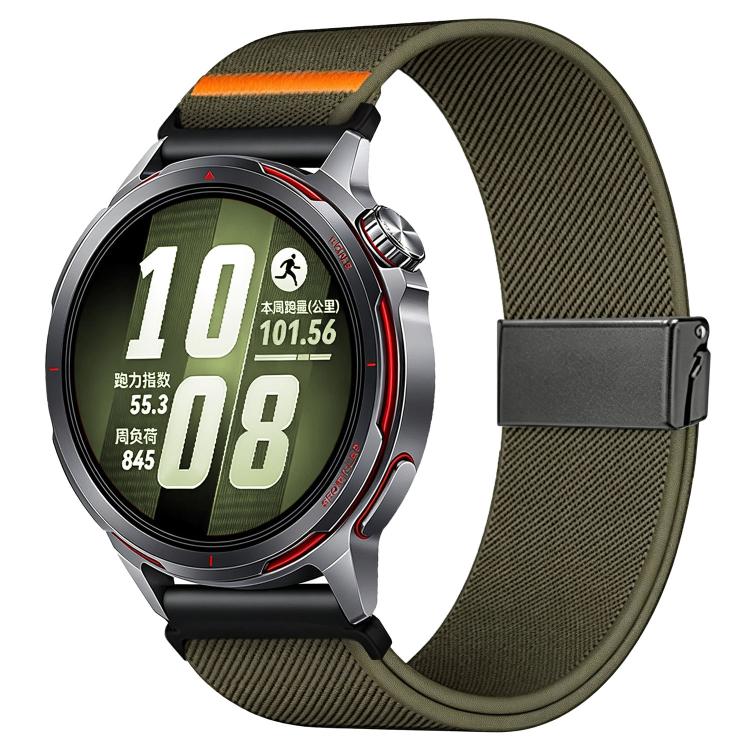 Cinturino per orologio in nylon elasticizzato grigio titanio con fibbia Fly Horse e motivo a mosca., 18mm, 20mm