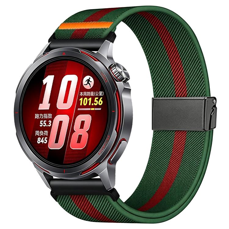 Cinturino per orologio in nylon elasticizzato grigio titanio con fibbia Fly Horse e motivo a mosca., 18mm, 20mm
