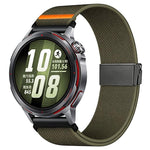 Cinturino per orologio in nylon elasticizzato grigio titanio con fibbia Fly Horse e motivo a mosca., 22mm