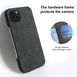 Cover posteriore per telefono in ecopelle con chiusura magnetica Retro-skin., For iPhone 15, For iPhone 14 Plus, For iPhone 14