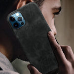 Cover posteriore per telefono in ecopelle con chiusura magnetica Retro-skin., For iPhone 12 Pro Max