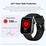 Smartwatch G47 con schermo a colori HD da 1,83 pollici, chiamate Bluetooth, cinturino in silicone e supporto per il monitoraggio della salute/funzione HRV.