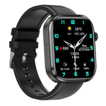Smartwatch G47 con schermo a colori HD da 1,83 pollici, chiamate Bluetooth, cinturino in pelle vegana e supporto per il monitoraggio della salute/funzione HRV.
