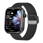 Smartwatch G47 con schermo a colori HD da 1,83 pollici, chiamate Bluetooth, cinturino in acciaio Milan, supporto per il monitoraggio della salute/funzione HRV.