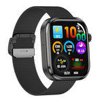 Smartwatch G47 con schermo a colori HD da 1,83 pollici, chiamate Bluetooth, cinturino in acciaio Milan, supporto per il monitoraggio della salute/funzione HRV.