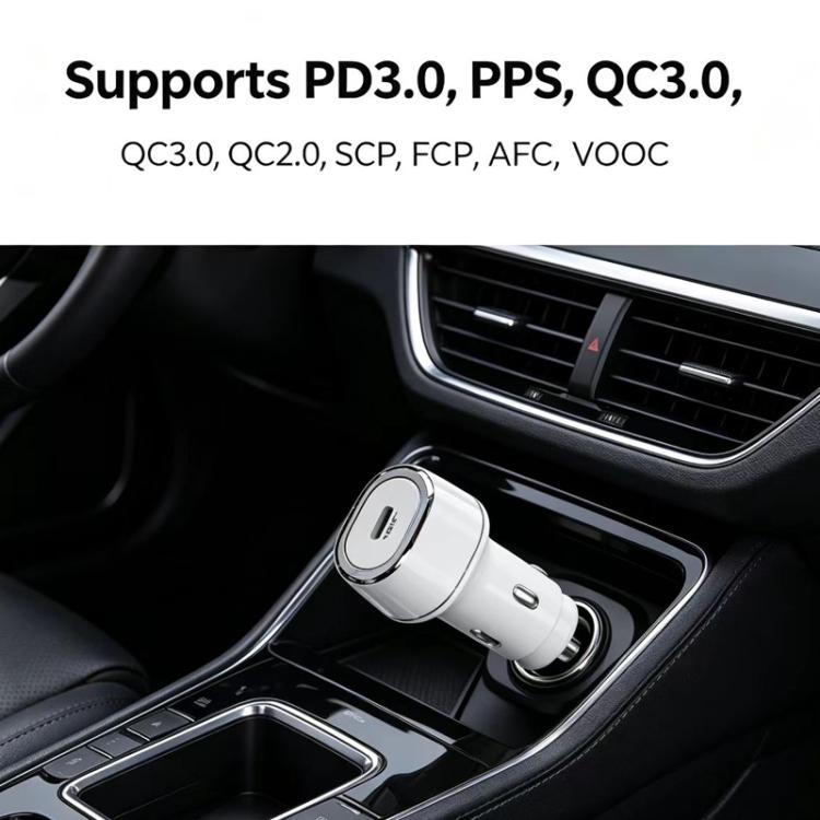 Caricabatterie da auto P01 PD45W Type-C / USB-C Buck Boost con cavo dati da Type-C a Type-C, with Type-C to Type-C Cable