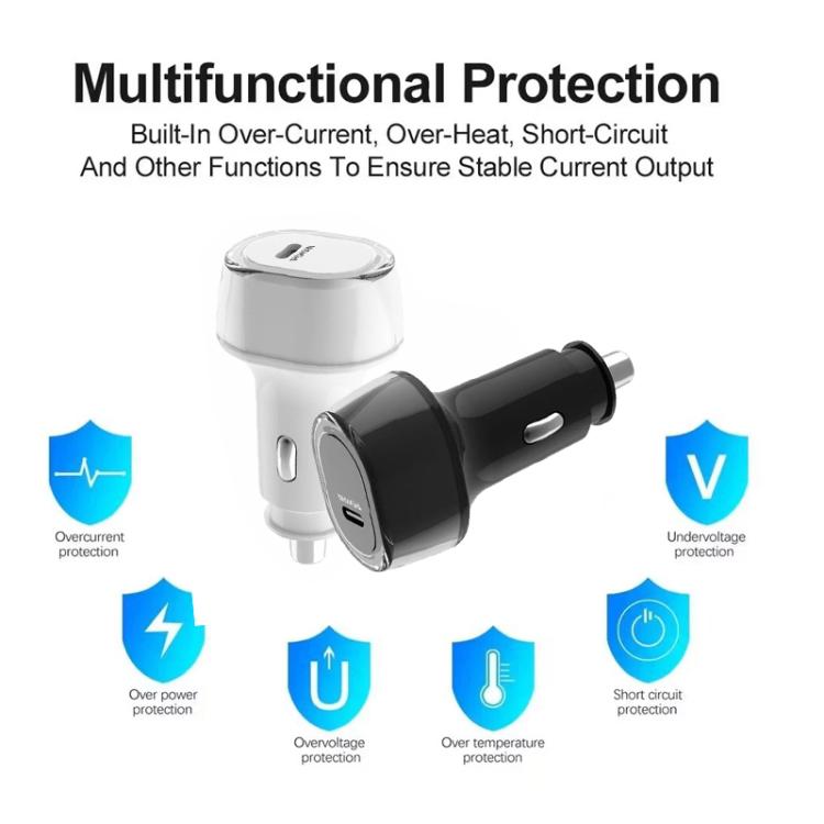 Caricabatterie da auto P01 PD45W Type-C / USB-C Buck Boost con cavo da Type-C a 8 pin e cavo dati Type-C., with Type-C to 8 Pin and Type-C Cable