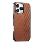 Custodia per telefono in PU magnetica antiurto con texture a griglia 3D, For iPhone 17 Pro, For iPhone Air, For iPhone 16 Pro, For iPhone 16