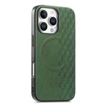 Custodia per telefono in PU magnetica antiurto con texture a griglia 3D, For iPhone 17 Pro, For iPhone Air, For iPhone 16 Pro, For iPhone 16