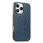 Custodia per telefono in PU magnetica antiurto con texture a griglia 3D, For iPhone 17 Pro, For iPhone Air, For iPhone 16 Pro, For iPhone 16