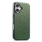 Custodia per telefono in PU magnetica antiurto con texture a griglia 3D, For iPhone 17 Pro, For iPhone Air, For iPhone 16 Pro, For iPhone 16