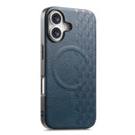 Custodia per telefono in PU magnetica antiurto con texture a griglia 3D, For iPhone 17 Pro, For iPhone Air, For iPhone 16 Pro, For iPhone 16