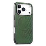 Custodia per telefono in PU magnetica antiurto con texture a griglia 3D, For iPhone 17 Pro, For iPhone Air, For iPhone 16 Pro, For iPhone 16