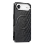 Custodia per telefono in PU magnetica antiurto con texture a griglia 3D, For iPhone 17 Pro, For iPhone Air, For iPhone 16 Pro, For iPhone 16