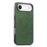 Custodia per telefono in PU magnetica antiurto con texture a griglia 3D, For iPhone 17 Pro, For iPhone Air, For iPhone 16 Pro, For iPhone 16