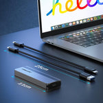 Box esterno Lemorele SD2L Dual-Bay M.2 con adattatore ad alta velocità NVMe SATA 10Gbps e alloggiamento NVMe SATA a doppio alloggiamento da 10 Gbps.