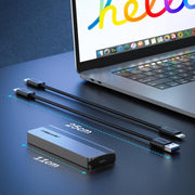 Box esterno Lemorele SD2L Dual-Bay M.2 con adattatore ad alta velocità NVMe SATA 10Gbps e alloggiamento NVMe SATA a doppio alloggiamento da 10 Gbps.