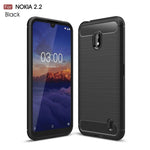 Custodia in TPU in fibra di carbonio con trama spazzolata per Nokia 2.2