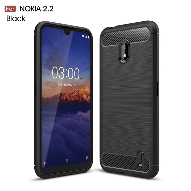 Custodia in TPU in fibra di carbonio con trama spazzolata per Nokia 2.2