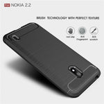 Custodia in TPU in fibra di carbonio con trama spazzolata per Nokia 2.2