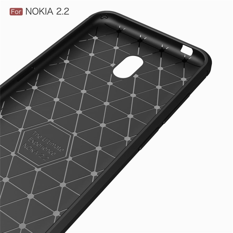 Custodia in TPU in fibra di carbonio con trama spazzolata per Nokia 2.2
