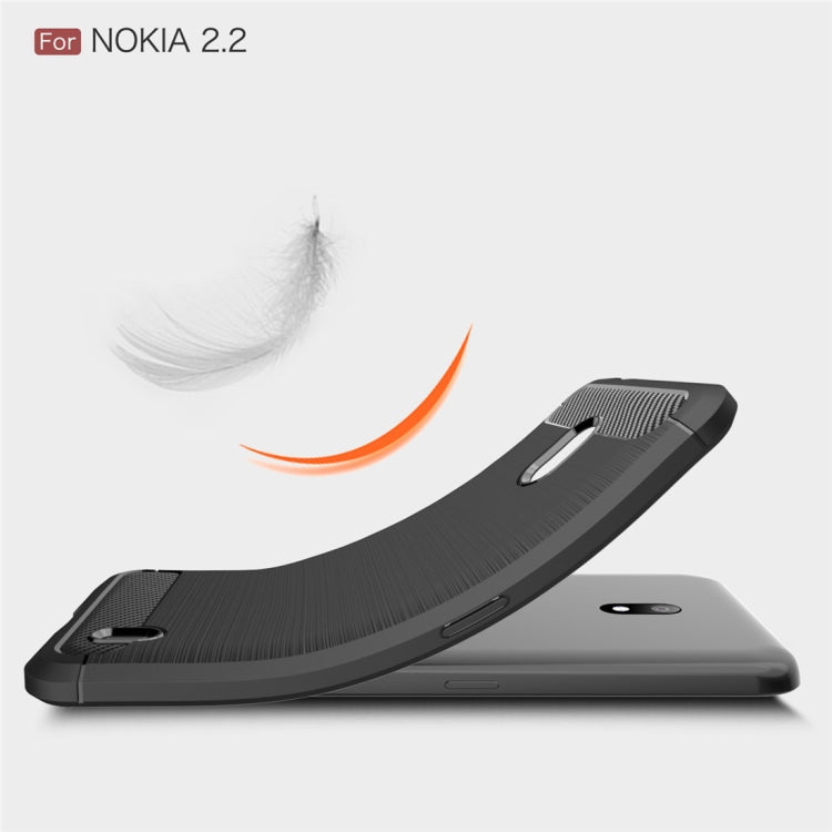 Custodia in TPU in fibra di carbonio con trama spazzolata per Nokia 2.2