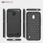 Custodia in TPU in fibra di carbonio con trama spazzolata per Nokia 2.2