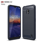 Custodia in TPU in fibra di carbonio con trama spazzolata per Nokia 2.2