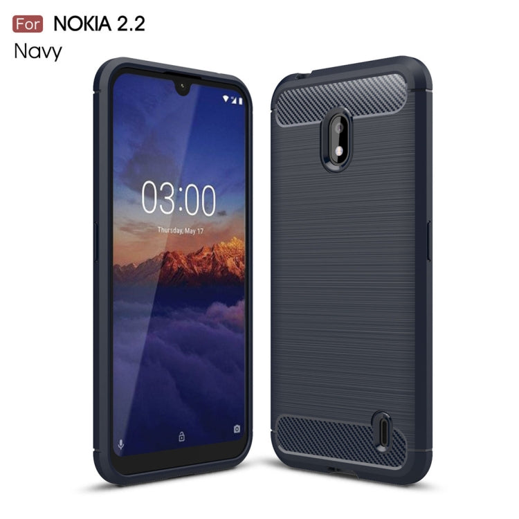 Custodia in TPU in fibra di carbonio con trama spazzolata per Nokia 2.2