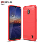 Custodia in TPU in fibra di carbonio con trama spazzolata per Nokia 2.2
