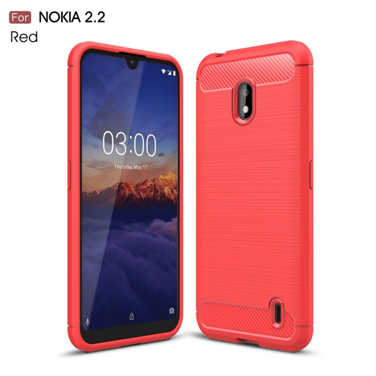 Custodia in TPU in fibra di carbonio con trama spazzolata per Nokia 2.2