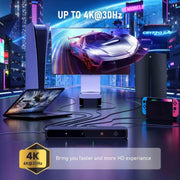 Lemorele G96 5 In 1 Out HDMI Switcher, 4K HD Video Switch with IR Remote For Gaming Consoles & Home Theater
