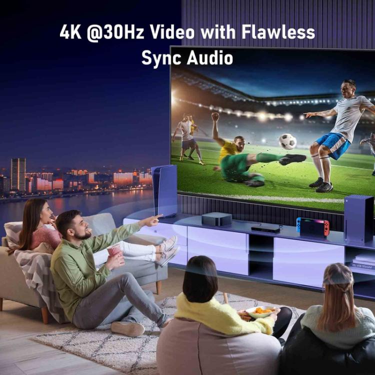 Lemorele G96 5 In 1 Out HDMI Switcher, 4K HD Video Switch with IR Remote For Gaming Consoles & Home Theater