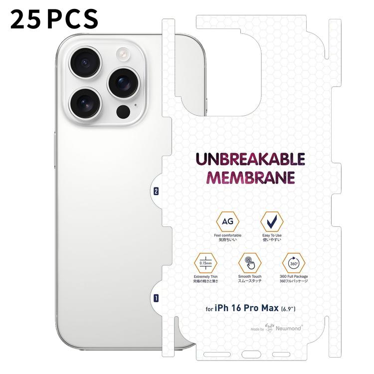 25 pellicole idrogel satinate a copertura totale con retro invisibile effetto diamante., For iPhone 17 Pro Max, For iPhone 17 Pro, For iPhone 17, For iPhone Air, For iPhone 16 Pro Max, For iPhone 16 Pro, For iPhone 16 Plus, For iPhone 16               ...