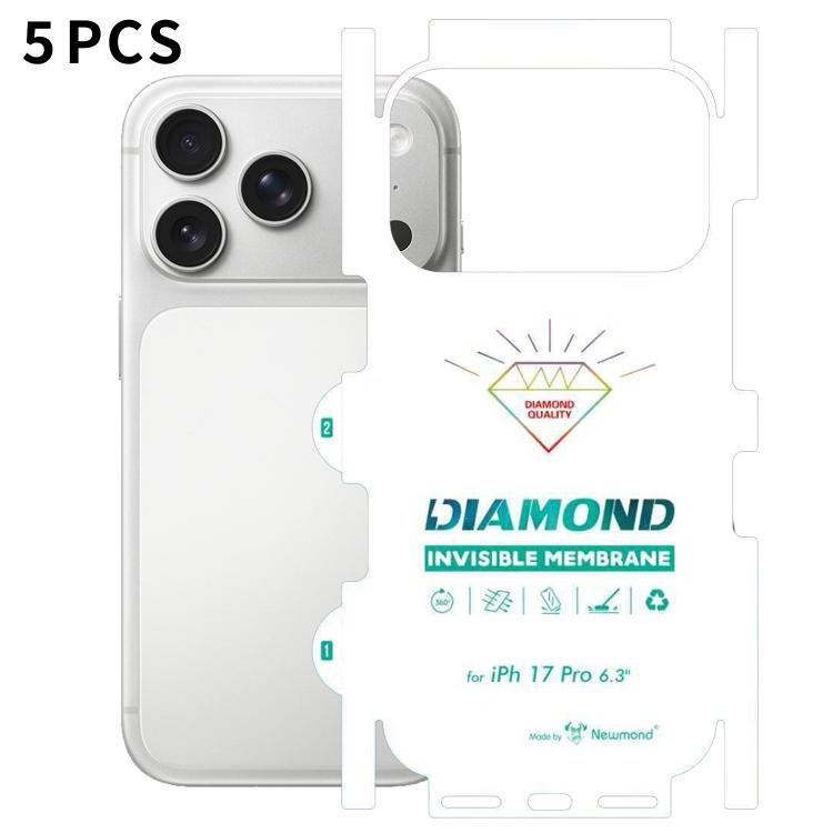 5 pellicole in idrogel trasparenti HD a copertura totale con retro invisibile effetto diamante., For iPhone 17 Pro Max, For iPhone 17 Pro, For iPhone 17, For iPhone Air, For iPhone 16 Pro Max, For iPhone 16 Pro, For iPhone 16 Plus, For iPhone 16       ...