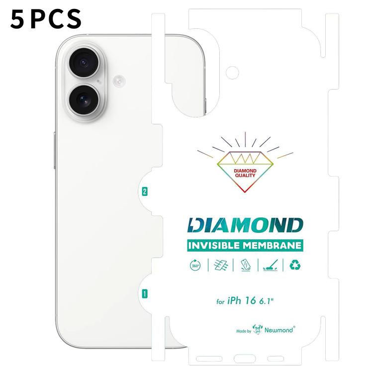 5 pellicole in idrogel trasparenti HD a copertura totale con retro invisibile effetto diamante., For iPhone 17 Pro Max, For iPhone 17 Pro, For iPhone 17, For iPhone Air, For iPhone 16 Pro Max, For iPhone 16 Pro, For iPhone 16 Plus, For iPhone 16       ...