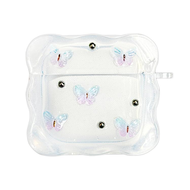 Custodia per auricolari wireless Bluetooth Super-Fairy con farfalla sfumata, For Airpods 4, For Airpods 3, For Airpods 1 / 2